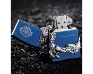 Запальничка бензинова ZORRO Lover Eagle Wings Blue Silver