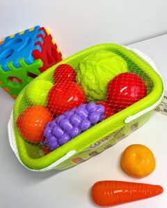 Дитячий ігровий набір продуктів в кошику (дитяча іграшка)
