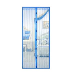 Сітка москітна дверна на магнітах 100х210 см з малюнком колір Блакитний