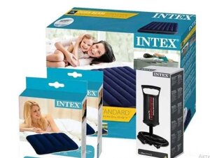 Надувний матрац Intex 137-191-25 см із двома подушками та ручним насосом