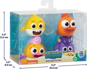 WowWee Baby Shark Bath Squirt Toy Іграшки для ванної, родина акул