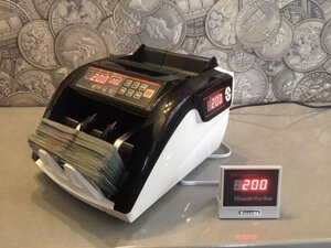 Лічильник банкнот, із детектором валют. Лічильна машинка для грошей.