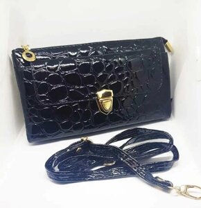 Жіночий гаманець портмоне, клатч чорний тиснення під рептилію