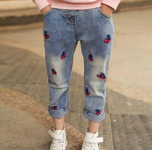 Дитячі джинси Мом з вишеньками на 100 см.