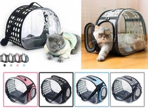 Прозора сумка-переноска для домашніх тварин котів з прозорими стінками