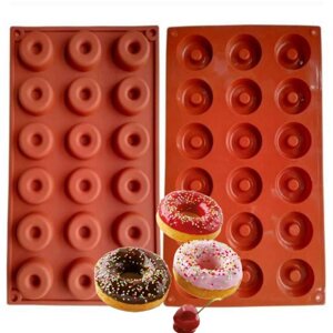 Силіконова форма для випікання пончиків і шоколадних виробів 18 штук