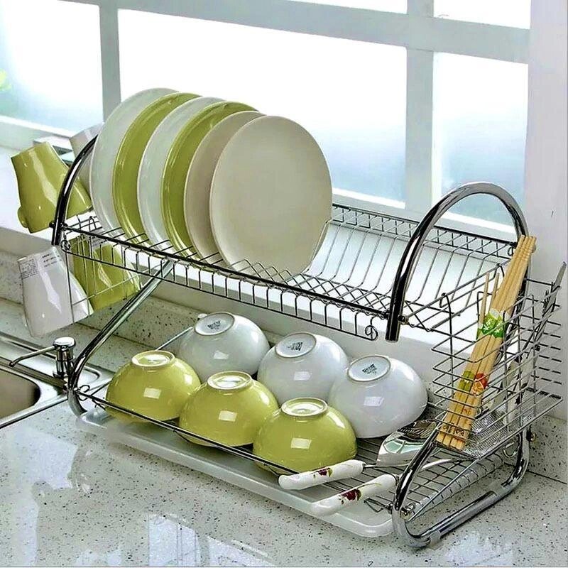 Стійка для зберігання посуду kitchen storage rack сушарка від компанії Компас - фото 1