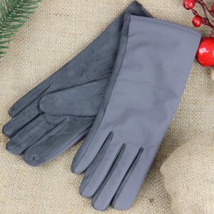 Жіночі замшеві сенсорні рукавички з плащівкою на хутрі розмір ML