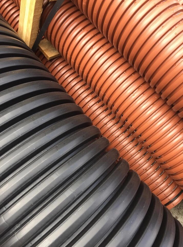 Гофровані труби Incor SN8 (ПП) для каналізації і дренажу 500мм 6м від компанії ТОВ БАЛТИКА ПЛЮС - фото 1