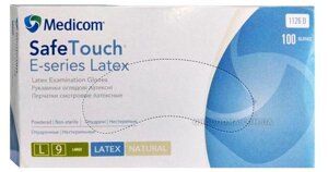 Рукавички медичні оглядові латексні припудрені нестерильні одноразові Medicom latex L (р. L)