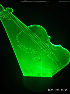 Лампа 3 D-скрипка,7 кольорів ( usb, батарейки