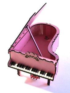 Шкатулка з дерева-рояль (рожевий)