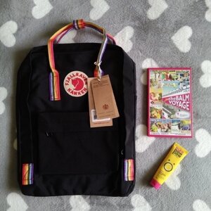 Модний міської рюкзак kanken fjallraven оригінал сумка Канків Веселка портфель Rainbow з райдужними ручками