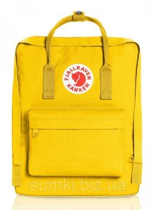 Ранець шкільний Kanken Fjallraven ортопедичний рюкзак сумка портфель якісний оригінал канкен з лисицею Жовтого кольору