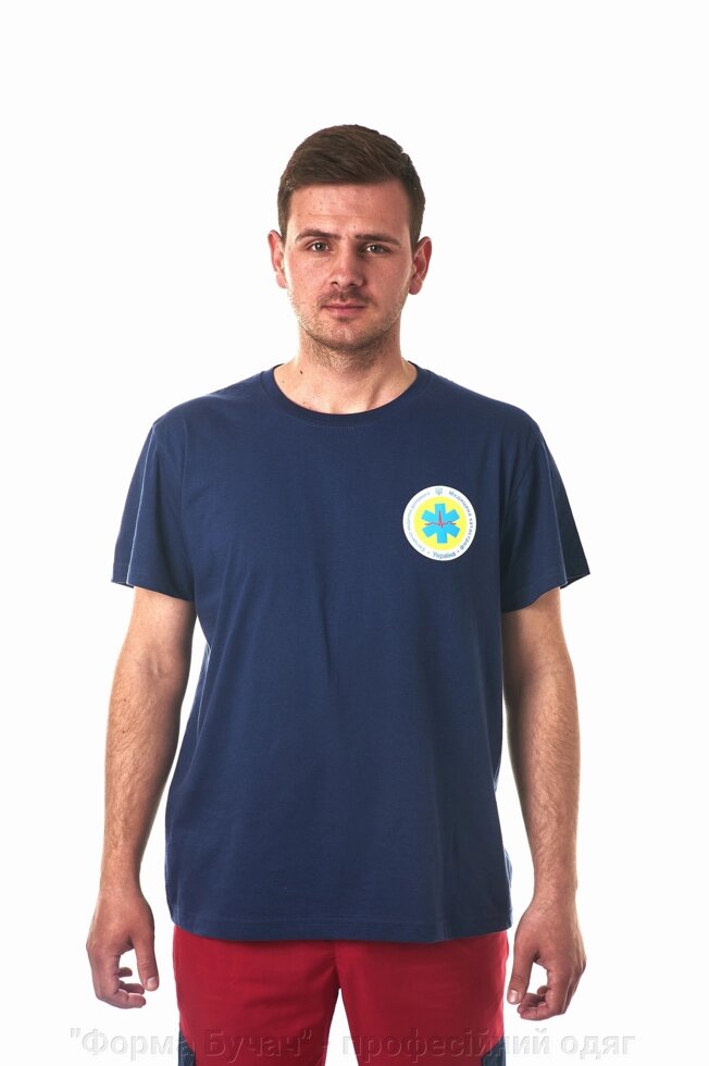 Футболка ЕМД темно синя чоловіча від компанії "Форма Бучач" - професійний одяг для Екстренної Медицини - фото 1