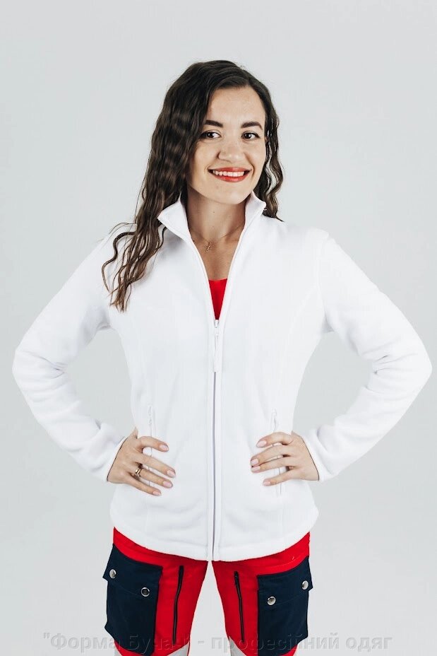 Кофта флісова біла жіноча від компанії "Форма Бучач" - професійний одяг для Екстренної Медицини - фото 1