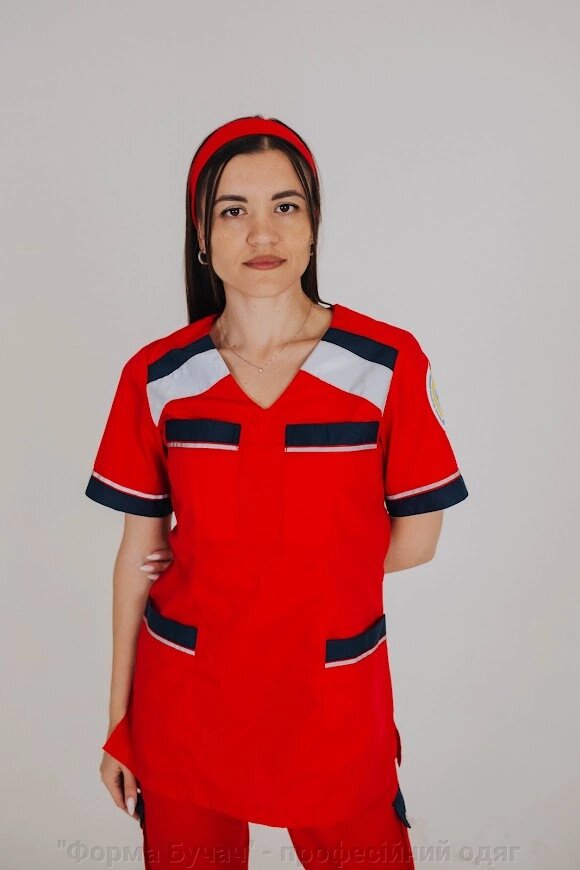 Блузка EMД літня комбінована жіноча Форма Бучач - &quot;Форма Бучач&quot; - професійний одяг для Екстренної Медицини