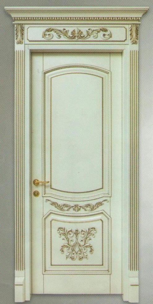 Двері з карнизом (порталом) із золотою патиною - СПД Онуфрак
