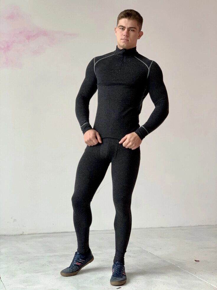 Чоловіча термобілизна з шерстю з високим коміром від компанії «Водна Тема» Інтернет-магазин - фото 1