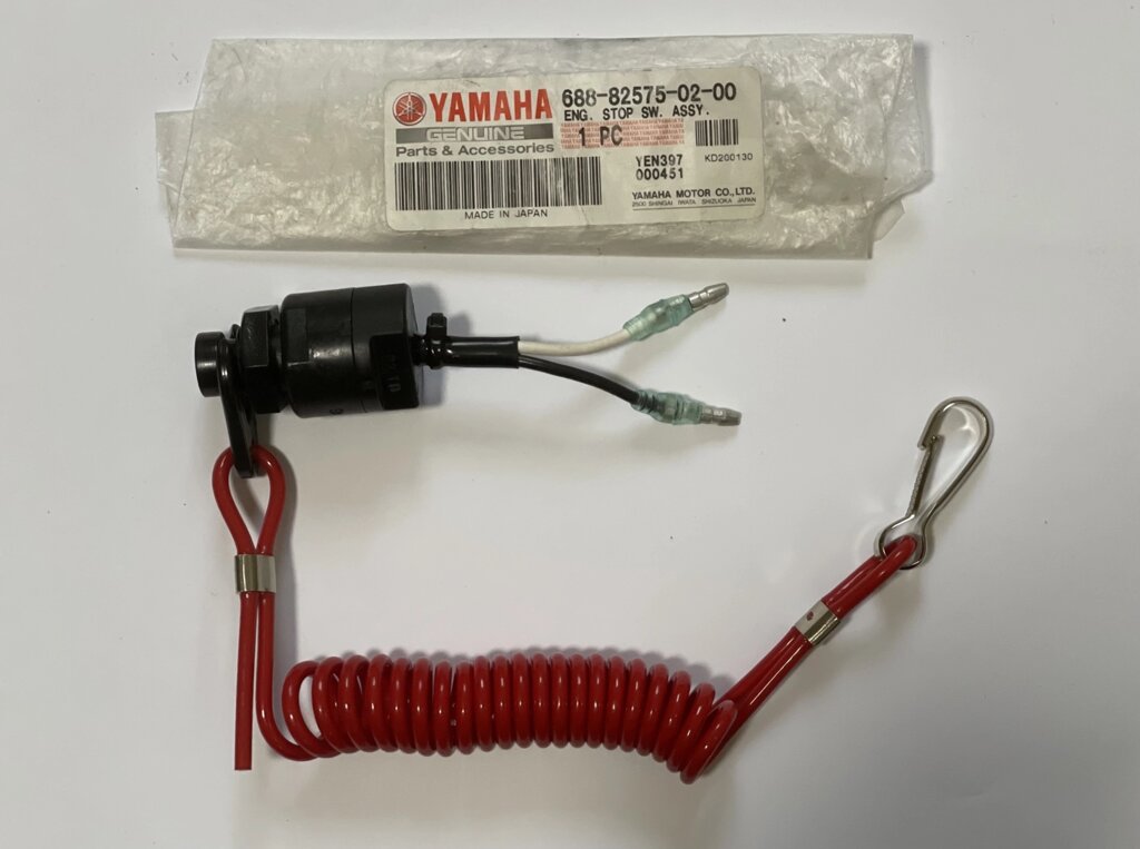 Кнопка глушіння мотора з чекою та проводами Yamaha 688-82575-02-00 від компанії «Водна Тема» Інтернет-магазин - фото 1