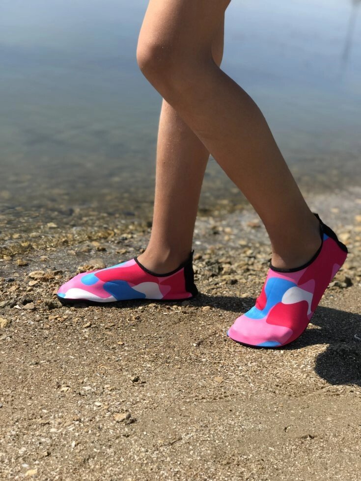 Неопреновая взуття аквашузи Skin Shoes рожевий камуфляж розміри 34-40 від компанії «Водна Тема» Інтернет-магазин - фото 1