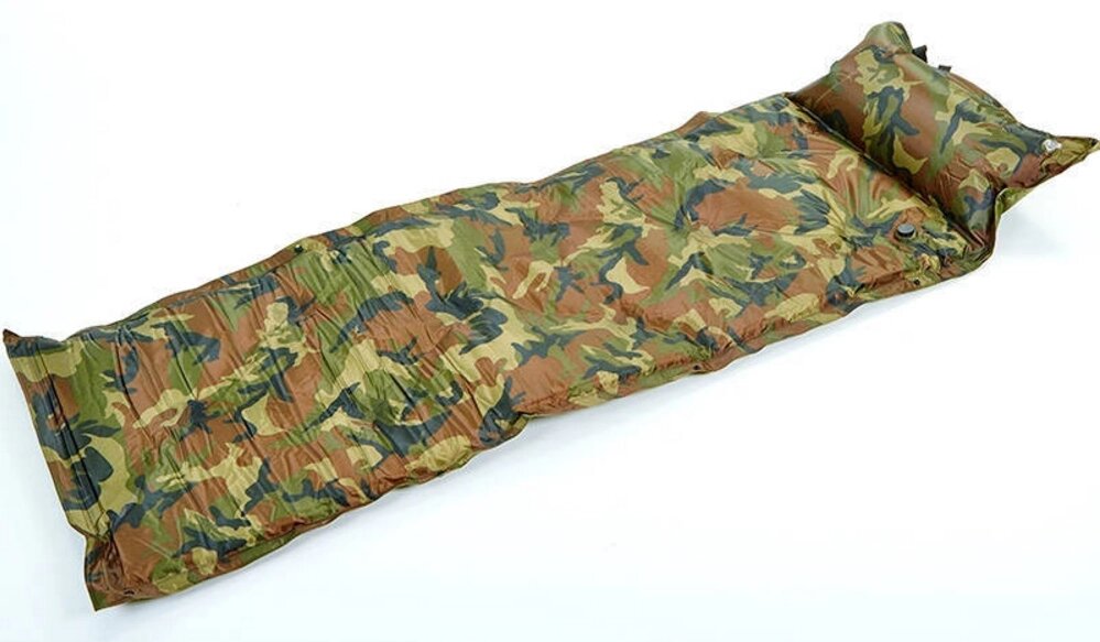 Самонадувной матрац килимок з подушкою камуфляж від компанії «Водна Тема» Інтернет-магазин - фото 1