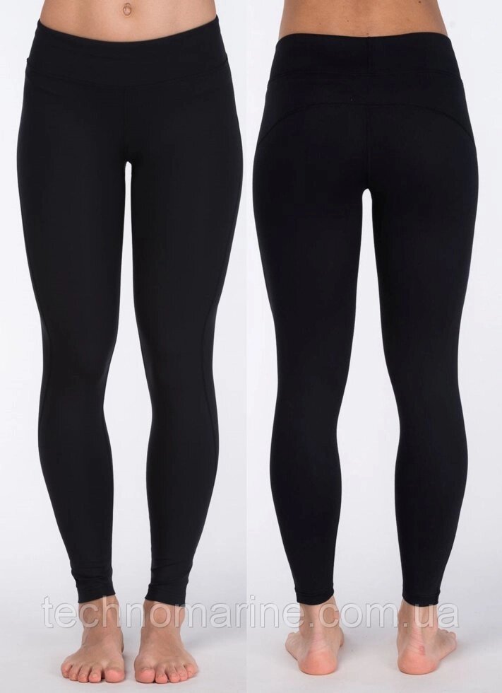 Жіночі спортивні еластичні довгі лосини чорні однотонні розмір XS від компанії «Водна Тема» Інтернет-магазин - фото 1