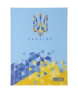 Блокнот UKRAINE, А5, 96 л., клітина, тверда картонна обкладинка, блакитний BM. 24511101-14