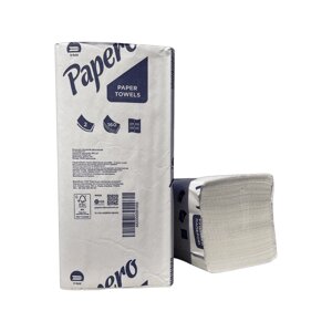 Паперовий рушник листове біле,22,5*11) V-складання 160л, двошарова 100% целюлоза P100