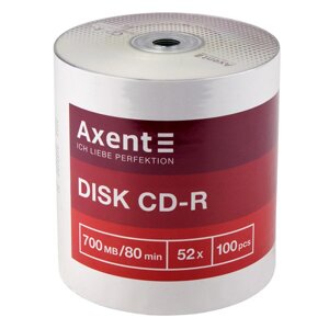 CD-R Axent 8101-A 700MB/80min 52X, 100 штук, bulk (1 шт = 12 г)