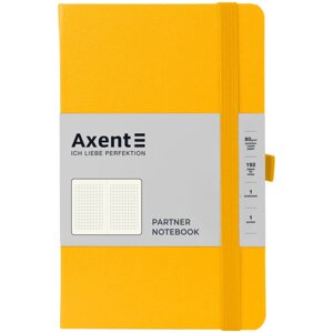 Нотатник Axent Partner 8201-08-A, A5-125x195 мм, 96 аркушів, клітинка, тверда обкладинка, жовтий