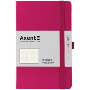 Нотатник Axent Partner 8201-50-A, 125*195 мм, 96 аркушів, клітинка, малинова