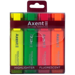 Набір маркерів Axent Highlighter 2537-40, 1-5 мм, клиноподібний, неонові кольори