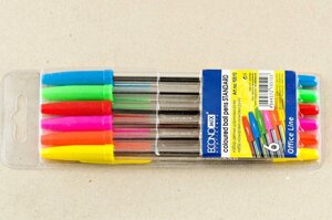 Набір кулькових ручок Economix Standart E10510 (6 кольорів) 0,7 мм