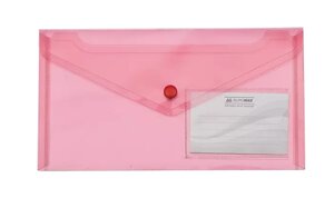 Папка-конверт DLна кнопці , BUROMAX з відділенням для візитки BM. 3938 прозорий