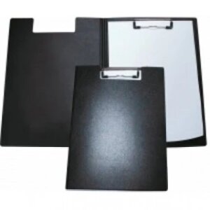 Папка-планшет А4 з прижимом черная, пластик E30153-01