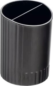 Пластиковий Стакан для письмового приладдя на два відділення, чорний BUROMAX, BM. 6350-01