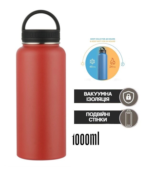 Бідон термос вакуумний Steel Vacuum Bottle 1000 ml з подвійними стінками з нержавіючої сталі Re від компанії інтернет магазин Stockzona - фото 1