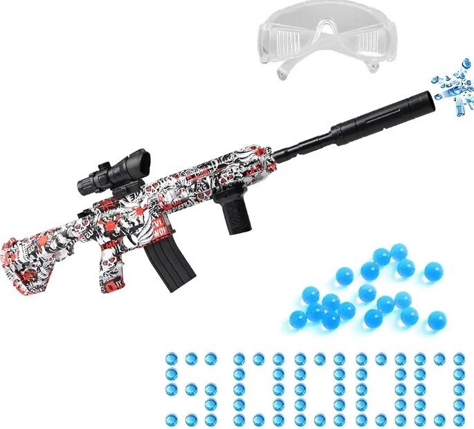 Бластер shoot Splatter  M416 Gel Ball 5000шт гель кульок з бризками red від компанії інтернет магазин Stockzona - фото 1