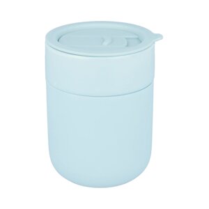 Кавові чашки 295мл з кришками Cute Travel Mugs з захисним силіконовим чохлом light blue
