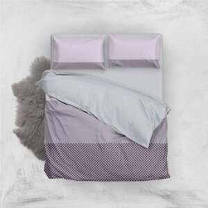 Комплект постільної білизни Grey purple, бязь Arabeska, двуспальний Євро 240220 см