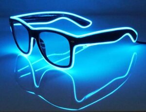 Окуляри світлодіодні прозорі El Neon ray ice blue неонові