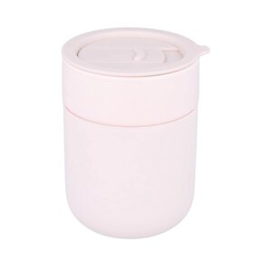 Кавові чашки 295мл з кришками Cute Travel Mugs з захисним силіконовим чохлом Pink