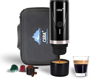 Портативна кавомашина CERA+ Máquina Travel Espresso Coffee Maker Outdoor для меленої кави та капсул Nespresso