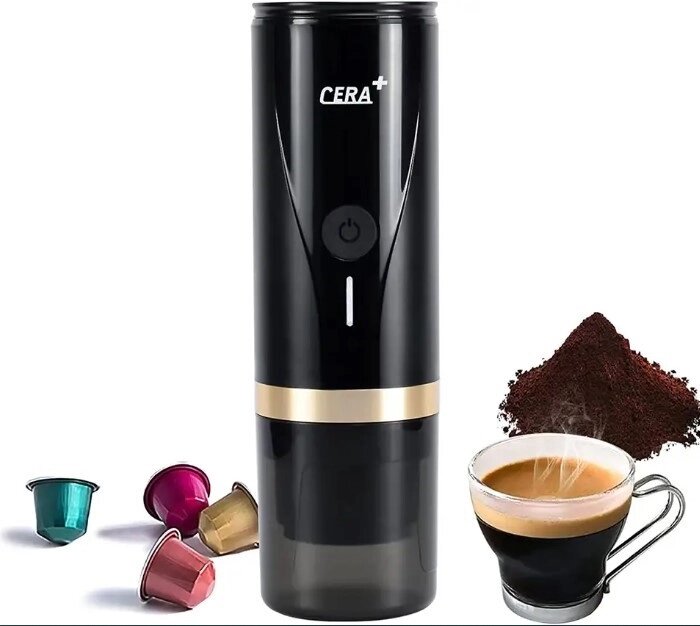 Портативна кавоварка CERA+ Travel Espresso Maker Outdoor для молотого кофе и капсул NS додавання кип'яченої води від компанії інтернет магазин Stockzona - фото 1