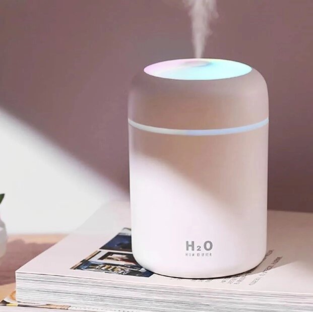 Портативний світлодіодний ультразвуковий зволожувач повітря Humidifier H2O 300 мл Pink від компанії інтернет магазин Stockzona - фото 1