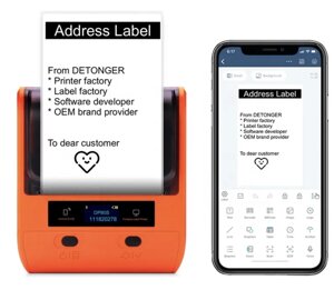 Портативний термопринтер етикеток Detonger DP30S 40x60mm