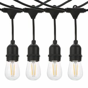 Вулична гірлянда з ретро лампами LED Edison 15шт, 220V, 10 метрів з перехідником