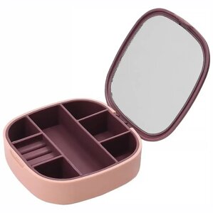 Маленька дорожня скринька для прикрас, міні-органайзер для прикрас із дзеркалом