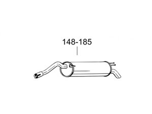 Глушитель Фиат Браво 2/ Стило (Fiat Bravo II/Stilo) 1.4/1.6/1.9D 01-148-185) Bosal 07.81 алюмінізірованний